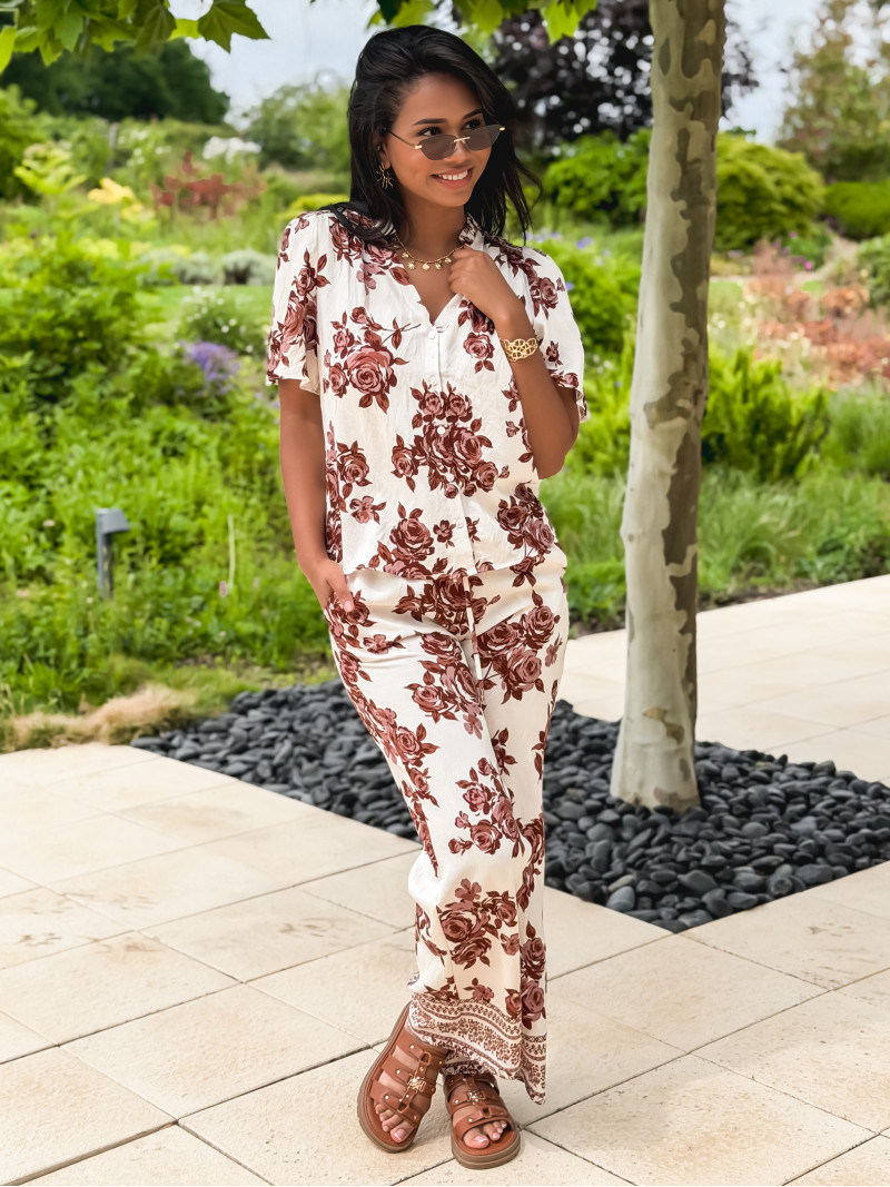 Pantalon Suzanna - Blanc/Chocolat