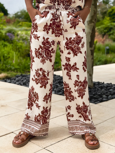 Pantalon Suzanna - Blanc/Chocolat