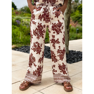 Pantalon Suzanna - Blanc/Chocolat