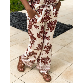 Pantalon Suzanna - Blanc/Chocolat