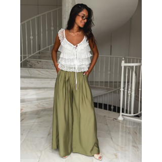 Blouse en dentelle Alénaïs - Blanc
