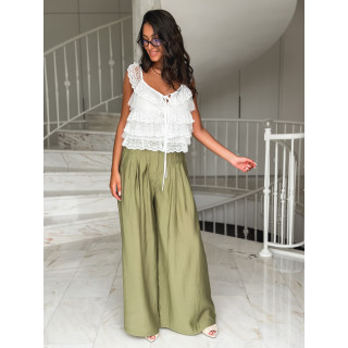 Blouse en dentelle Alénaïs - Blanc