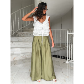 Blouse en dentelle Alénaïs - Blanc