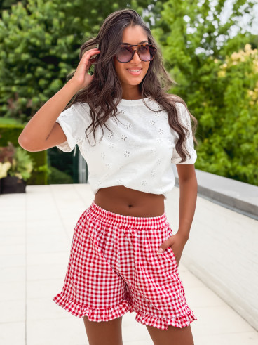 Short vichy Nohélia - Rouge/Blanc
