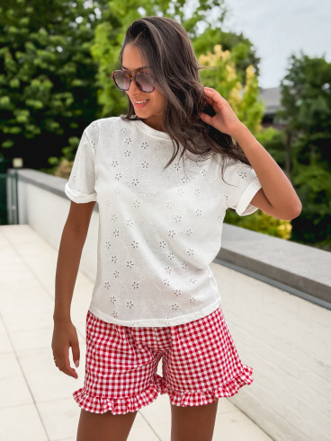 Short vichy Nohélia - Rouge/Blanc