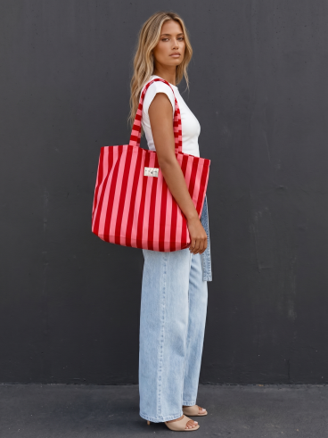 Sac "La vie est belle" - Rouge/Rose