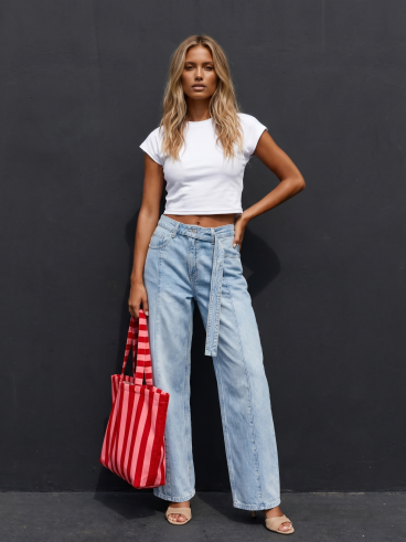 Sac "La vie est belle" - Rouge/Rose