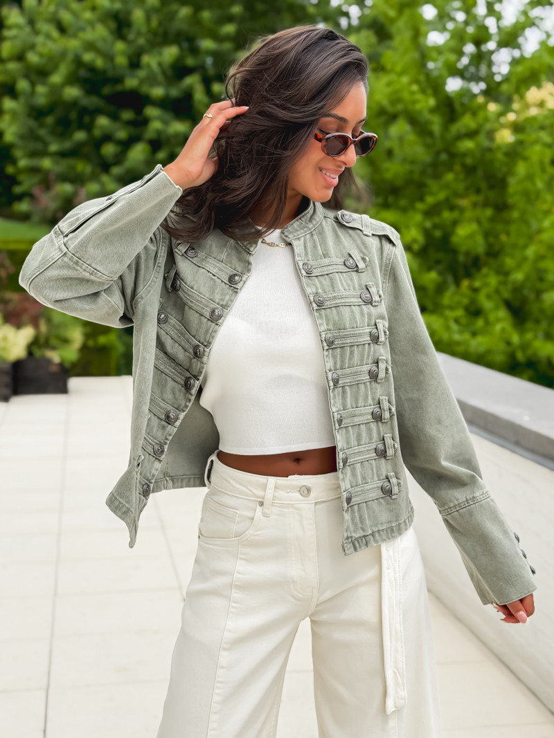 Veste en jeans Rhéa - Kaki