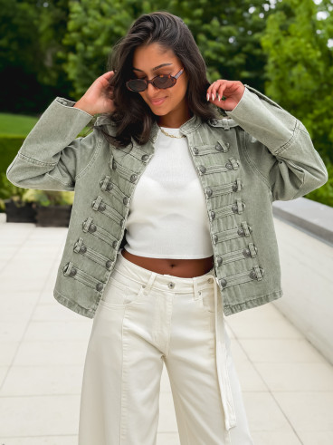 Veste en jeans Rhéa - Kaki