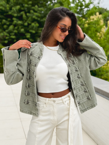 Veste en jeans Rhéa - Kaki