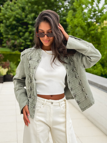 Veste en jeans Rhéa - Kaki