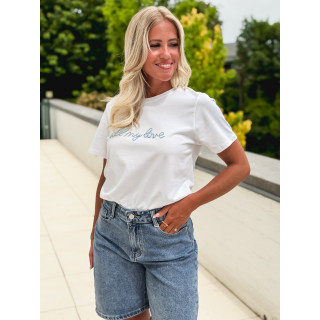 T-shirt "All my love" - Blanc/Bleu