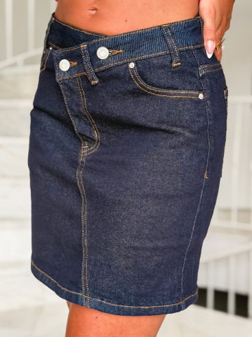 Jupe courte en jeans Norélia - Bleu foncé