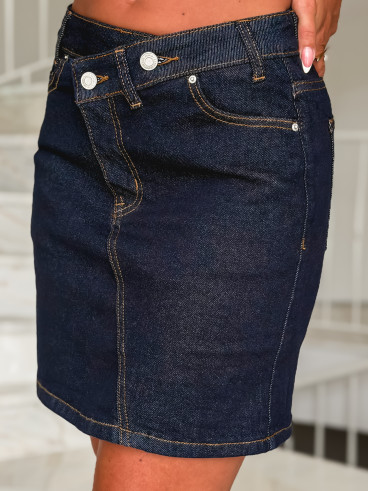 Jupe courte en jeans Norélia - Bleu foncé