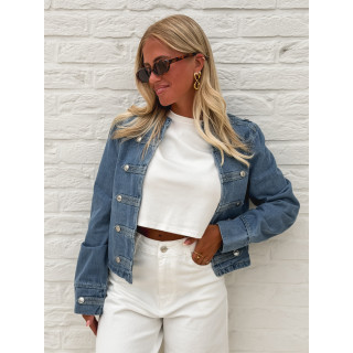 Veste courte en jeans Solyana - Bleu