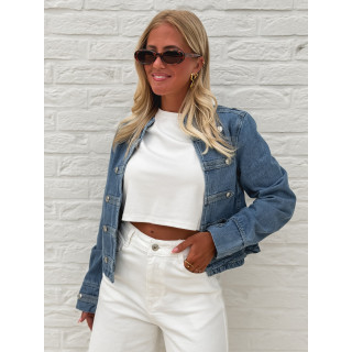 Veste courte en jeans Solyana - Bleu