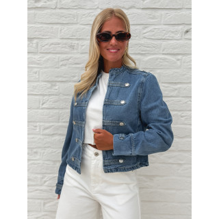 Veste courte en jeans Solyana - Bleu