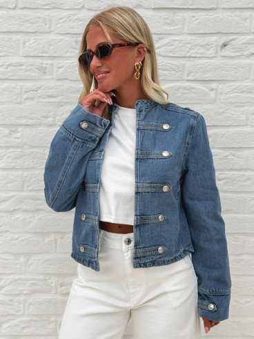 Veste courte en jeans Solyana - Bleu Veste courte en jeans Solyana - Bleu