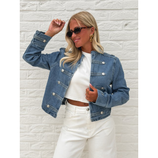 Veste courte en jeans Solyana - Bleu