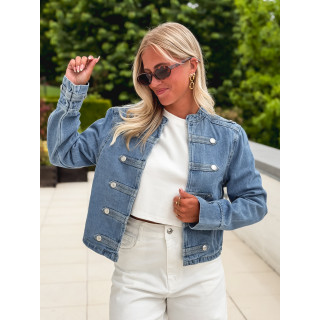 Veste courte en jeans Solyana - Bleu