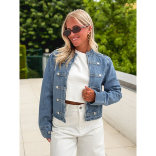 Veste courte en jeans Solyana - Bleu