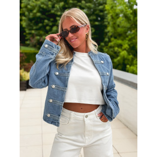 Veste courte en jeans Solyana - Bleu