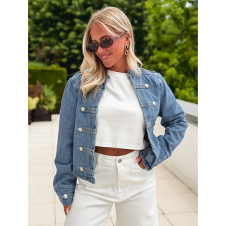 Veste courte en jeans Solyana - Bleu