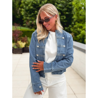 Veste courte en jeans Solyana - Bleu