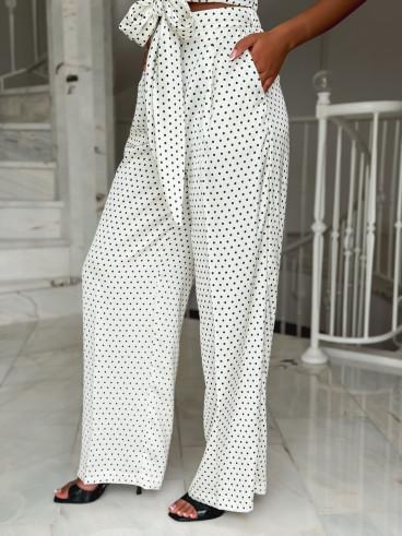 Pantalon à pois Carlie - Blanc Pantalon à pois Carlie - Blanc