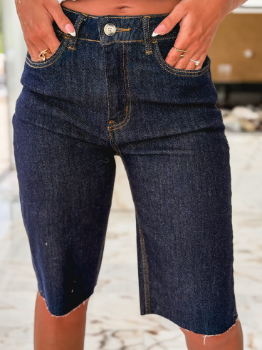 Bermuda en jeans Norélia - Bleu foncé