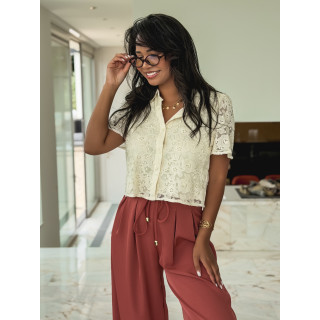 Crop chemise Paolla - Beige
