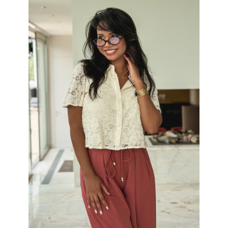 Crop chemise Paolla - Beige