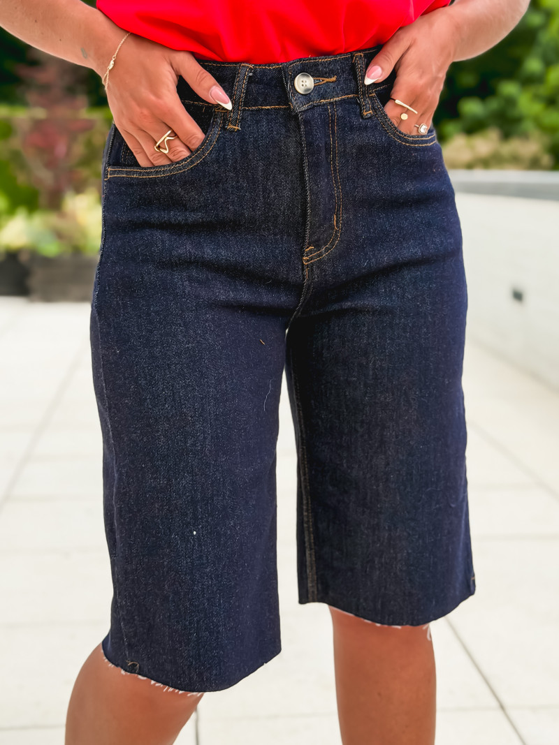 Bermuda en jeans Norélia - Bleu foncé