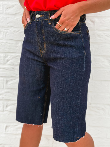 Bermuda en jeans Norélia - Bleu foncé