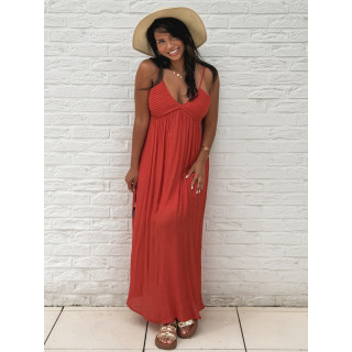 Robe longue Cléo - Terracotta