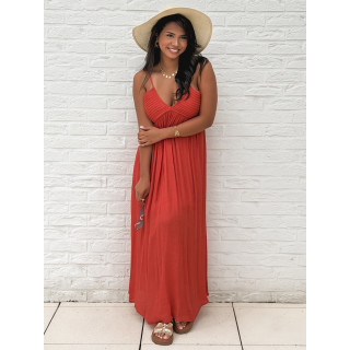 Robe longue Cléo - Terracotta