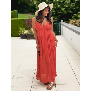 Robe longue Cléo - Terracotta