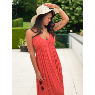 Robe longue Cléo - Terracotta