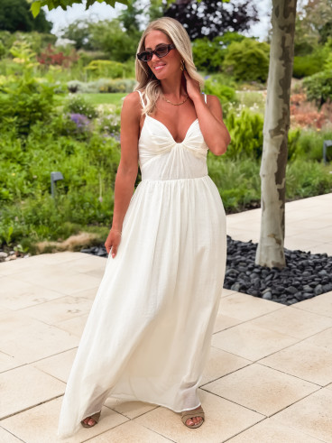 Robe longue Laélia - Crème