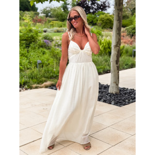 Robe longue Laélia - Crème