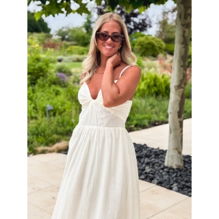 Robe longue Laélia - Crème