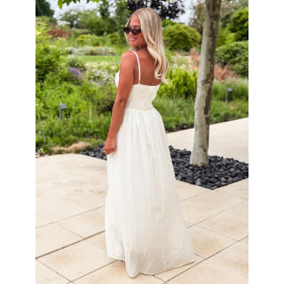 Robe longue Laélia - Crème