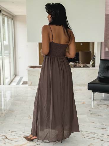 Robe longue Laélia - Chocolat