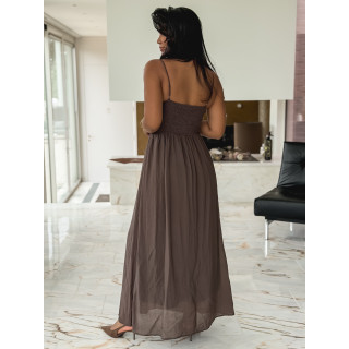 Robe longue Laélia - Chocolat