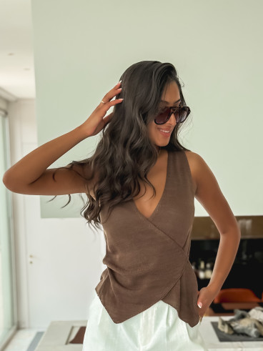 Blouse Losiana - Chocolat
