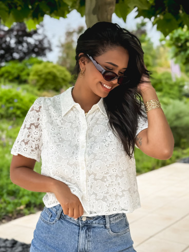 Crop chemise Paolla - Blanc