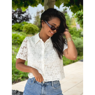 Crop chemise Paolla - Blanc
