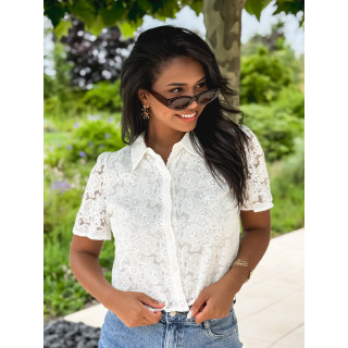 Crop chemise Paolla - Blanc