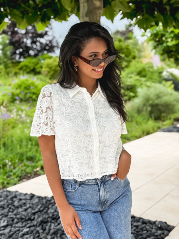 Crop chemise Paolla - Blanc