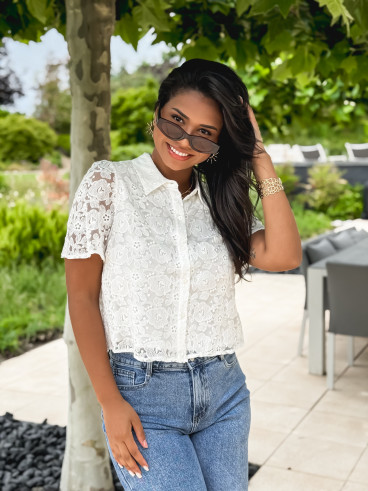 Crop chemise Paolla - Blanc